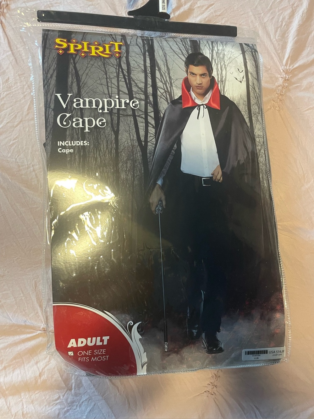 Spirit Vampire Cape - Black with Red Collar